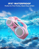 Bluetooth Speaker 80W(Peak)Loud with Bass, 20H Playtime, IPX7 Waterproof, RGB Lights, TWS, Large Portable Wireless Speakers for Outdoor, Home, Party, Pool, Beach, Tailgating, Gym, Work, Gifts (Pink) by TinyTreasures Baby Boutique