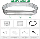 JERIA 6×3×1ft Oval Raised Garden Bed,Galvanized Raised Garden Bed Kit Outdoor Metal Gardening Planter Box for Vegetable, Fruits, Flower，Herbs by GreenHaven Gardens