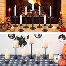 Set of 7 Metal Black Candle Holders, Assemblable Pillar and Taper Candlesticks, Halloween Fall Thanksgiving Day Dining Table Centerpieces Decor, Mantle Fireplace Candle Sticks Decorations by CozyNest Decor