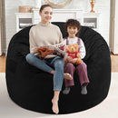 3FT Bean Bag Chair, Comfy Bean Bag Chairs with Memory Foam Filled, Fluffy Beanbag Sofa with Dutch Velvet Cover, Round BeanBag Chairs for Living Room, Playroom - Black by TinyTreasures Baby Boutique