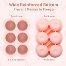 6x3oz Baby Food Freezer Tray with Clip on Lid Gossamer Pink | Leakproof Freezer Molds Silicone Storage Container for Purees Fruits Vegetables by TinyTreasures Baby Boutique