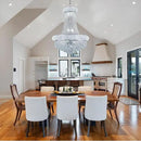 12 - Light Unique Empire Crystal Chandelier for Foyer Entrance Living Room Dining Room Bedroom Entryway Chrome Finish by CozyNest Decor