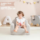 Toddler Chair,Sherpa Bear Kids Chair,Toddler Couch Fold Out,Children Reading Chair,Flip Out Kids Couch,Toddler Sofa Convertible for Age 1-3(Grey Bear) by TinyTreasures Baby Boutique