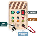 Joyreal Wooden Montessori Busy Board, Toddler Sensory Toys, LED Light Switch, Travel Toys for 2+ Year Old Boy by TinyTreasures Baby Boutique