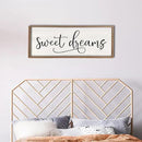 comurdyo Sweet Dreams Wall Decor Above Bed Sign 40" x 15" Master Bedroom Wooden Antique Framed Large Rustic Farmhouse Guest Room Beautiful Simple Hanging Plaque Over Bed Wall Art (Wood) by CozyNest Decor