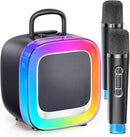 Kinglucky 2025 Upgrade Karaoke Machine, Portable Bluetooth Speaker with 2 Wireless Microphones for Adults & Kids with Lights, Karaoke for All Smartphones, Birthday, Family, Home Party or Gifts (Black) by TinyTreasures Baby Boutique