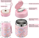 17oz Soup Thermo for Hot Food Kids,Insulated Food Jar with Spoon,Thermo Hot Food Lunch Container,Wide Mouth Leakproof Stainless Steel Lunch Box for School-Rainbow by TinyTreasures Baby Boutique