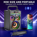 Karaoke Machine,Portable Bluetooth Karaoke Speaker with 2 Wireless Microphone for Adults Kids,with 20W(Peak) Speaker,Handle &RGB Lights,Supports TF Card/USB/Aux in/TWS,for Home,Party by TinyTreasures Baby Boutique
