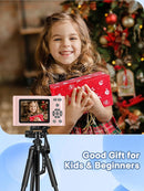 Digital Camera, 44MP Full HD 1080P Point and Shoot Camera with 64GB Card, Anti Shake 16X Zoom Compact Volg Cameras, Portable Small Digicam Gift for Kids, Ages Teen Girl Boy - Pink by TinyTreasures Baby Boutique