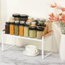 PATIKIL Kitchen Cabinet Shelf Organizer, Wood Counter Shelf Stackable Storage Shelf For Cupboard, Pantry, Corner, Under Sink - White by CozyNest Decor