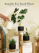 AOMRYOM 4 Inch Small Ceramic Plant Pots with Drainage Hole and Saucer, Modern Flower Planter for Succulent, Indoor Plants, Cactus, Herbs, Black, Set of 4 (Plant Not Included) by GreenHaven Gardens