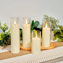 Amagic Ivory Flameless Candles with Remote, Battery Operated Candles with Timer, Acrylic Plexiglass Flickering LED Fake Candle for Wedding, Holiday, Home Decor, Set of 9, D2.2 x H5 6" 7" by CozyNest Decor