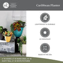 The HC Companies Caribbean Planter Pot - Outdoor & Indoor Plant Pot with Drainage Hole & Plug - Rolled Rim Plastic Pots for Plants & Flowers - Decorative Plant Pot (14" Honey, Pack of 2) by GreenHaven Gardens