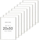 HAUS AND HUES 20 x 30 Frame Set of 9-20 By 30 Picture Frame, 20x30 Poster Frame Wood, Big 20 Inch x 30 Inch Frame, Natural 30x20 Picture Frame, 20 x 30 Picture Frame (Standalone White Oak) by CozyNest Decor