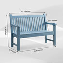 Psilvam Garden Bench, 2-Person Poly Lumber Patio Bench, All-Weather Outdoor Bench That Never Rot and Fade, Memorial Bench, Suit for Garden, Porch and Park(Blue) by GreenHaven Gardens