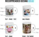Personalized Coffee Mug – Custom Photo, Text, or Logo Ceramic Mug Tea Cup | Taza Personalizada with Picture or Message | Customized Gift Idea for Men & Women, Mom, Dad, Friends - White/Orange | 11oz by TinyTreasures Baby Boutique