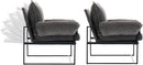 YISHENG Accent Chair with 6-Angle Adjustable Backrest, Chenille Fabric Living Room Chair Upholstered Lounge Chair, Modern Chair Cozy Reclining Chair for Reading Room, Set of 2 Gray by CozyNest Decor