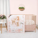 The Peanutshell 3 Piece Baby Crib Bedding Set for Girls - Newborn, Infant & Toddler Nursery Bed Set Decor with Fitted Crib Sheet, Dust Ruffle Comforter - Fairytale Forest by TinyTreasures Baby Boutique