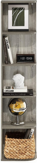 Furinno Pasir 5-Tier Corner Open Shelf Bookcase, French Oak by TinyTreasures Baby Boutique