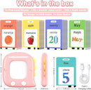 Kidzdo 520 Bilingual Spanish English Talking Flash Cards, Christmas Birthday Gifts for 2 3 4 5 6 Year Old Girls, Montessori Pocket Speech Therapy Toys, Portable Toddlers Toys for Ages 2-6 Kids, Pink by TinyTreasures Baby Boutique