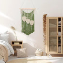 JONKASIPA Macrame Wall Hanging Bohemian Handmade Leaf Feather Wall Art Decorations, Green fringe Chic Home Decor for Apartment Dorm Living Room Bedroom by CozyNest Decor