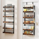 6 Tier Over The Door Pantry Organizer, 2 IN 1 Wall Mount or Metal Hanging Spice Rack for Pantry Organizers and Storage, Seasoning Shelves，Adjustable Basket with Hooks for Kitchen, Bathroom,Laundry by CozyNest Decor
