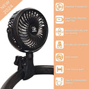 liuliuby Baby Stroller Fan with Clip | Clip On Fan for Baby Car Seat | Portable & Rechargeable with Durable Clamp | Stroller Accessories | Small Cooling USB Chargeable Battery (Jet Black) by TinyTreasures Baby Boutique
