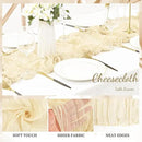 10FT 20 Pack Beige Cheesecloth Table Runner 20 x 120 Inch Long Rustic Gauze Fabric Cheese Cloth Table Runner for Wedding Bridal Baby Shower Table Decorations Boho Sheer Birthday Party Table Decor by CozyNest Decor