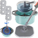 Spin Mop and Bucket Set with Separate Dirty and Clean Water,360° Spin Mop and Bucket System with Widening Foldable Handle,6 Replaceable Mop Pads,Square Mop for Floor Hardwood Tile Wall Cleaning(Blue) by CozyNest Decor