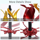 hogardeck Large Wind Spinners Outdoor, 93.3" Metal Tulip Wind Spinner with Stake, 360° Rotating Yard Art, Kinetic Flame Wind Sculptures for Home Lawn Backyard Patio Garden Decor (Red, Golden) by CozyNest Decor