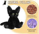 Cuckool Black Cat Stuffed Animals, Microwavable Stuffed Animals Heating Pad for Cramps, Pain Stress Relief, Heatable & Coolable Lavender Scented Cat Plush Toys for Anxiety, Women & Kids Bedtime by TinyTreasures Baby Boutique