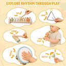 Baby Musical Instruments - Wooden Montessori Toys for Toddlers 1-3, Baby Musical Toys Percussion Instruments Set with Xylophone Tambourine, Neutral Preschool Educational Baby Toys for Boy Girls Gifts by TinyTreasures Baby Boutique