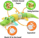 LIGHTDESIRE Baby Crocodile Musical Stuffed Animal, Infant Teething Toys with Ruler Design and Ring Bell, Suitable for Tummy Time, Newborn Boys & Girls 0-12 Months (Green) by TinyTreasures Baby Boutique