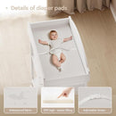 Changing Table Dresser, Baby Dresser with 3 Fabric Drawers and 2 Shelves, Multi-Functional Baby Changing Table with Pad, Classic Nursery Dresser, Diaper Changing Station for Nursery, White by TinyTreasures Baby Boutique