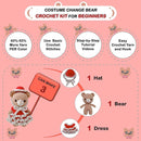 LoopMap Crochet Kit for Beginners - DIY Amigurumi Bear with Removable Dress & Accessories - Step-by-Step Video Tutorials, Extra Yarn, Crochet Tools, Handmade Gift for Kids & Adults (Bear K02, red) by TinyTreasures Baby Boutique