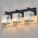 Modern Bathroom Vanity Light 3-Lights Plating Black Crystal Bathroom Wall Light Vanity Light Fixtures by CozyNest Decor