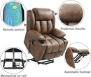 Power Lift Recliner Chair for Elderly Breathable Leather Recliner Chair with Massage and Heat for People Limited Mobility,2 Cup Holders,Electric Stand Assist,USB Ports,Gifts for Family (Ochre) by CozyNest Decor