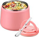Soup Thermo for Hot Food Kids 14oz Lunch Containers with Buckle Lid Wide Mouth Hot Food Jar Vacuum Insulated Stainless Steel Bento Box Leakproof with Spoon (Dark Pink) by TinyTreasures Baby Boutique