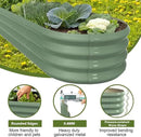 8x2x1ft Oval Galvanized Raised Garden Bed Outdoor 9-in-1 Large Metal Modular Planter Box Raised Beds for Gardening,Vegetables,Fruits,Flowers & Herbs (Green) by GreenHaven Gardens