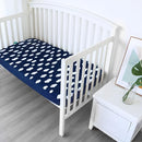 Crib Sheets for Boys and Girls Fitted 4 Pack - Breathable, Soft Microfiber Baby Sheets in Grey, Navy and White by TinyTreasures Baby Boutique