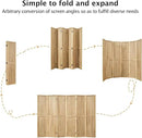 ‌Room Divider Freestanding Folding Pegboard Privacy Screen | 6-Panel Display Stand for Jewelry, Craft Shows, Retail | Natural Wood, Portable & Space-Saving Design by CozyNest Decor