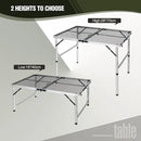 REDCAMP 36x24 Folding Grill Table for Outside, Lightweight Portable Metal Aluminum Outdoor Grill Table with Adjustable Height Legs, Great for Camping Picnic Cooking BBQ, Silver 3ft by GreenHaven Gardens