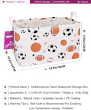 Rectangular Storage Basket Fabric Organizer Bin for Toys,Books,Clothes,Gifts,Pets-Perfect for Home,Office,Nursery,Dorm,Shelf(Rec ball game) by TinyTreasures Baby Boutique