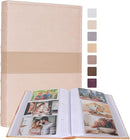 RECUTMS Photo Album with Writing Space 4x6 300 Pockets Photo Book,Leather Cover Picture Album with Memo Areas for Wedding Anniversary Family Baby Couple Valentines Graduation Travel (Beige) by TinyTreasures Baby Boutique