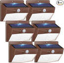 Peasur 6 Packs Solar Outdoor Lights Motion Sensor Solar Security Lights Waterproof with 3 Lighting Modes Solar Powered Wall Lights Outside for Garden Fence Yard Deck, Brown by GreenHaven Gardens