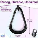 Stroller Hooks for Hanging Diaper Bags - Mommy Stroller Clip and Stroller Accessories Organizer Hook - Large Carabiner Clips for Mom Purse Shopping Grocery Bag and Accessory - (2 Pack) (Clips) by TinyTreasures Baby Boutique