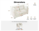 Oversized Modular Sofa, Extra Deep Cloud Chenille Sectional Couch with Ottoman Chaise, Fluffy Chenille 2 Seater Sofa Bed for Living Room, Villa (Loveseat Sofa, Chenille White) by CozyNest Decor