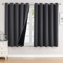 ChrisDowa 100% Blackout Curtains 63 inch Long for Bedroom with Black Liner, Extra Wide 2 Thick Layers Total Blackout Thermal Insulated Grommet Window Curtains 2 Panels Set (Dark Grey, 60 x 63 Inch) by TinyTreasures Baby Boutique