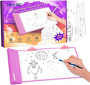 IMAGE Light Up Tracing Pad Pink Drawing Tablet Coloring Board for Kids Children to for Girls Boy (Includes 10 Traceable Sheets and Two Clips) by TinyTreasures Baby Boutique