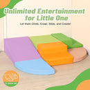 6-Piece Foam Climbing Blocks for Toddlers: Baby Foam Climbing Gym PU Leather Colorful Indoor Toy Building Blocks by TinyTreasures Baby Boutique